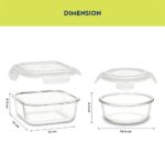 Borosil Ace Universal Lunchbox with Bag | 4pc (320ml x 2 Square + 240ml x 2 Round) Container Set | Made in India Borosilicate Glass | Microwave & Dishwasher Safe Tiffin for Office, College & School - Image 3
