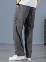 Men Cargo Pants 100% Cotton | Relaxed Fit Utility Cargos for Men with 6 Pockets | Breathable Durable Fabric | Casual Streetwear Travel & Outdoor Pants - Image 3