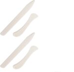 EVALUEMART Paper Creaser 2 Piece Set Bone Folder Crease Marker Tool for Card Making Scrapbooking Box Folding Origami Craft Smooth Edge Durable Lightweight Kit Cream