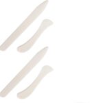 EVALUEMART Paper Creaser 2 Piece Set Bone Folder Crease Marker Tool for Card Making Scrapbooking Box Folding Origami Craft Smooth Edge Durable Lightweight Kit Cream