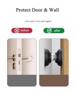 Heavy Duty Magnetic Door Stopper Kit | No Drill Wall & Floor Mount | Adjustable Silicone Door Stopper Set | Windproof, Anti-Collision & Wall Protector for Home & Office | Black - Image 2