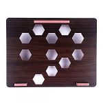 Wooden Laptop Stand with Ventilation Grid, Ergonomic Slanted Laptop Holder with Hexagonal Cutouts, Anti-Slip Stoppers, Cooling Laptop Riser for Desk - Image 9