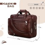 Leather World Vegan Leather 15.6 Inch Laptop Office Briefcase Messenger Bag Satchel for Men and Women, with Adjustable Strap and Expandable Bottom (Brown) - Image 2