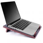 Wooden Laptop Stand with Ventilation Grid, Ergonomic Slanted Laptop Holder with Hexagonal Cutouts, Anti-Slip Stoppers, Cooling Laptop Riser for Desk - Image 5