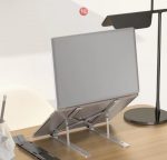 Laptop Stand Folding Cooling Aluminum Alloy Portable Raised Desk Lift (Silver, 18") - Image 4
