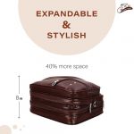 Leather World Vegan Leather 15.6 Inch Laptop Office Briefcase Messenger Bag Satchel for Men and Women, with Adjustable Strap and Expandable Bottom (Brown) - Image 3