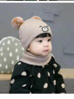 Baby Beanie Hat, Cute Cat Warm Toddlers Winter Hat, Double Pom Pom Beanies for Boys & Girls Woolen Knitted Cap (3 Months - 4 Years) - Image 2