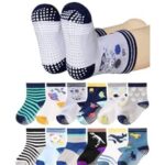 Non Slip Kids Toddler Socks with Grip, Assorted Prints, Socks for Babies to Toddlers, Anti Skid Socks, Crawling Socks with Grippers (colors and designs as per availibility)