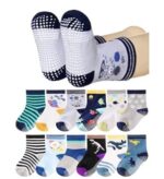 Non Slip Kids Toddler Socks with Grip, Assorted Prints, Socks for Babies to Toddlers, Anti Skid Socks, Crawling Socks with Grippers (colors and designs as per availibility)