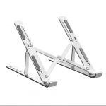 Laptop Stand Folding Cooling Aluminum Alloy Portable Raised Desk Lift (Silver, 18")