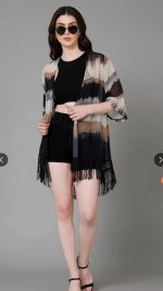 Lunice Women’s Chiffon Printed Casual Shrug | Half Sleeve Lightweight Open Front Shrug for Girls & Women - Image 5