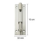 Marble Tower Bolt with 6 Screws (Set of 2) | 4-Inch Stainless Steel Tower Bolt | Heavy-Duty L-Shape Stopper | Hook-Style Slide Lock | Matt Finish | Door & Window Fitting Hardware - Image 2