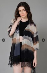 Lunice Women’s Chiffon Printed Casual Shrug | Half Sleeve Lightweight Open Front Shrug for Girls & Women - Image 4