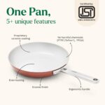 Ember Cookware Arcilla Ceramic Frying Pan 24 cm | 5-Year Warranty | 75% Less -Oil Usage | Lightweight, Non-Toxic Non-Stick Ceramic Frypan | Steel Handle- Induction & Oven Compatible | Terracotta - Image 2