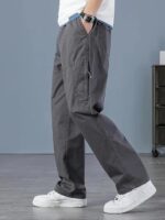 Men Cargo Pants 100% Cotton | Relaxed Fit Utility Cargos for Men with 6 Pockets | Breathable Durable Fabric | Casual Streetwear Travel & Outdoor Pants - Image 4