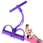 Nitevo Multi-Function Tension Rope, Tube Elastic Yoga Pedal Puller Resistance Band with Handles, Natural Latex Sit Up Exercise Equipment Home Gym Tummy Trainer for Men Women