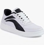 KAMBEK : Don't Just walk, Make a Comeback Men's Casual White Sneakers with Contrast Side Panel, Lightweight Lace-Up Walking Shoes for Travel, Street Style - Image 5
