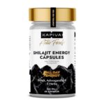 Kapiva Shilajit/Shilajeet Energy 60 Capsules | Made with 100% Pure Shilajit | For All Day Energy & Stamina | With Ashwagandha,Gokshura | Contains 12 Vitamins & 13 Minerals