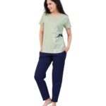 Women's Premium Cotton Print Night Suits – Comfortable & Stylish Pajama Set with Pockets