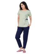 Women's Premium Cotton Print Night Suits – Comfortable & Stylish Pajama Set with Pockets