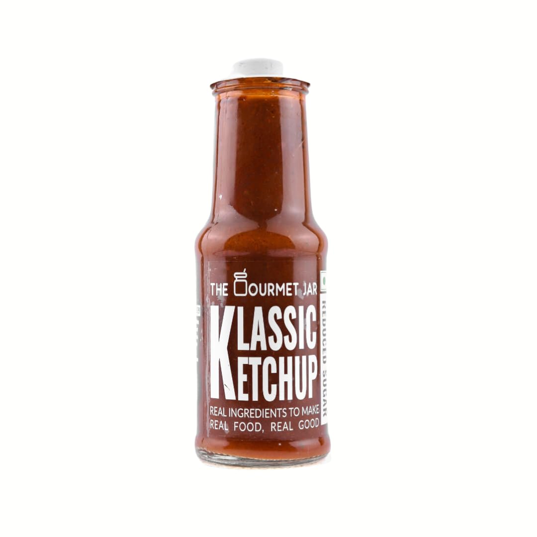 511y4fhszWL._SL1080_.jpg The Gourmet Jar Klassic Ketchup 225g| 100% Natural, No Preservatives, No Artificial Colors, No Artificial Flavouring agent | No Refined Sugar| Low Calorie| No-trans-fat| Healthy| Made with Fresh Tomatoes| Homemade taste| Fresh & Tangy | Healthy Ketchup | Pack of 1 - Image 1
