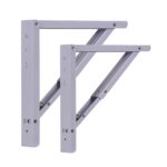 Compal Folding Table Bracket, Heavy Duty Wall Mounted Collapsible Shelf Brackets, DIY Floating Workstation Hinges, Space Saving Drop Leaf Hardware, Black, 1 Pair (22 Inch Bracket)