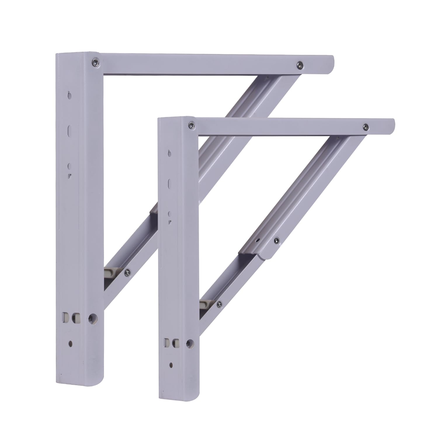 5125deFzioL._SL1500_.jpg Compal Folding Table Bracket, Heavy Duty Wall Mounted Collapsible Shelf Brackets, DIY Floating Workstation Hinges, Space Saving Drop Leaf Hardware, Black, 1 Pair (22 Inch Bracket) - Image 1