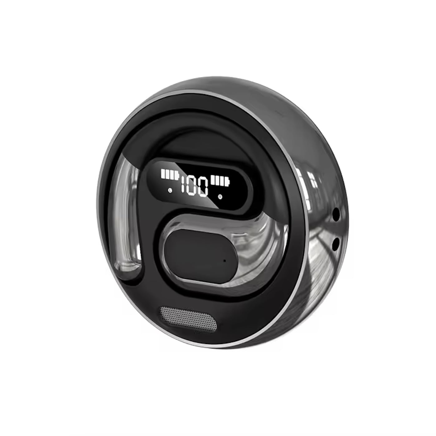 512KyARiEiL._SL1398_.jpg Nyxo K03 Open Ear Wireless Earbuds with LED Display, Bluetooth 5.3 Clip-On Earphones, Pain-Free Design, HiFi Sound, Lightweight Sports Headphones with Charging Case for Calls, Music & Workout (Black) - Image 1