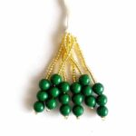 Golden cutdana Beads Bunch Latkan Tassels for Saree Pallu, Blouse, Pearl Tassels, Chunni, DIY Art & Crafts, Home & Festive Decorations (10, Green) - Image 2