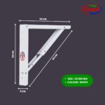 Compal Folding Table Bracket, Heavy Duty Wall Mounted Collapsible Shelf Brackets, DIY Floating Workstation Hinges, Space Saving Drop Leaf Hardware, Black, 1 Pair (22 Inch Bracket) - Image 2
