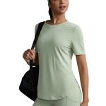 Celary Woman's Activewear Gym T-Shirt|Korean Gym Workout T-Shirt|Lightweight Breathable Workout Gym Top|Breathable Round Neck T Shirts for Training, Running, Gym, Yoga, Badminton, Pickleball