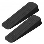 Heavy Duty Rubber Door Stopper Anti-Slip Non-Slip Door Wedge Strong Grip for Tiles, Marble, Wood, Carpet & Cement Floors | Home, Office, Warehouse & Classroom Doors (Black, Pack of 2)