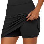 Nora Nico Women's & Girls High Rise Flared Skorts Stretchy Opaque Skater Skirts with Shorts with Side Pocket
