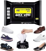 Natural Sneaker & Shoe Cleaner Wipes - 1 Pack of 80 Wipes - Portable Disposable Shoe Cleaning Wipes Quickly Remove Dirt & Stains - Can Be Used on Various Materials - BZ8432