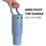 Nestasia PickSip40 Tumbler with Straw & Top Handle 1.2L | Insulated Stainless Steel Sipper Water Bottle for Adults with Dual Flip Opening Sip-Swig Leakproof Lid for Office & Gym (Blue Frost) - Image 6