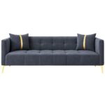 Furny Styling 3 Seater Fabric Sofa Set (Dark Grey) | Soft Velvet Fabric | Modern Design | Comfortable Seating | Living Room Furniture - Image 3
