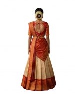 ZITON Women Indian Traditional Kanjivaram Silk Pure Zari Weaving Lehenga Choli and Work Dupatta With Blouse - Image 4