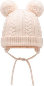 Baby Boys Girls Winter Knit Cap Soft Fleece Velvet Fur Ear Flap Woolen Hat | Skull Beanie Unisex Kids Winter Hat (3 Months - 3 Years)