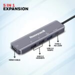 Honeywell New Launch 5-in-1 Type C Docking Station with 4K HDMI Port, USB 3.0 & 2 X USB 2.0 Ports & Type C 3.0 PD 100W, for All Type C Devices- Windows/MacBook, On-The-Go Feature - Image 5