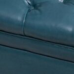 LEGACY OF COMFORT FUUBA Storage Ottoman, Storage Bench 2 Seater Sofa Upholstered Ottoman Bench with Storage, for Living (Blue Leather) - Image 7