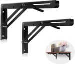 Heavy Duty Folding Shelf Brackets – Metal Collapsible Wall-Mounted Bracket for Bench, Table & Shelf | Space-Saving DIY Hinge Brackets for Home & Workshop | 1 Pair (40 Cm) - Image 6