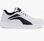 KAMBEK : Don't Just walk, Make a Comeback Men's Casual White Sneakers with Contrast Side Panel, Lightweight Lace-Up Walking Shoes for Travel, Street Style - Image 4