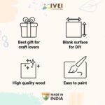 IVEI DIY MDF Stationery Wood Sheet Craft - Plain MDF Cutouts Stationery Desktop Organizer for Painting, Decoupage, Resin Art Work & Decoration (IVEI DIY Stationery Set- 1 Stapler & 1 Inch Tape) - Image 8