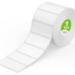 GLUN® 50x25 Direct Thermal Barcode Label Sticker - 2 x 1 inch - 50mm x 25mm - 1000 Labels Per Roll - White Self Adhesive Sticker for Printing Barcoding (1 Roll per Pack (1000 Labels))