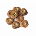 EET Ekta Enterprise Natural Sheesham Triangle Wooden Button with Brass Inside for Clothing, Designer Collection of Ethnic Ware, Ladies Kurties, Sewing, Men Kurta, DIY Art and Craft Pack 50, 15mm