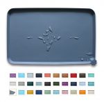 Hoki Found Silicone Pet Food Mats Tray - Non Slip Pet Dog Cat Bowl Mats Placemat - Fda Grade Dog Pet Cat Feeding Mat - Waterproof Dog Cat Food Mats -Pet Water Mats for Carpet, 18. 6" x 11. 8", Gray
