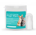 Pet Teeth Cleaning Finger Wipes for Dogs & Cats | 50 Count | Fresh Breath, Plaque & Tartar Removal (Cleaning Finger Wipes, Pets Hygiene)