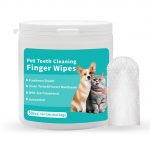 Pet Teeth Cleaning Finger Wipes for Dogs & Cats | 50 Count | Fresh Breath, Plaque & Tartar Removal (Cleaning Finger Wipes, Pets Hygiene)