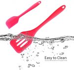 Silicone Kitchen Utensil 5 PCS Silicone Non-Stick Cookware Baking Full Set Shovel Silicone Shovel Oil Brush Egg Beater Cooking Spoon Shovel Cooking Kitchenware Red - Image 7