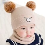 Baby Beanie Hat, Cute Cat Warm Toddlers Winter Hat, Double Pom Pom Beanies for Boys & Girls Woolen Knitted Cap (3 Months - 4 Years) - Image 4